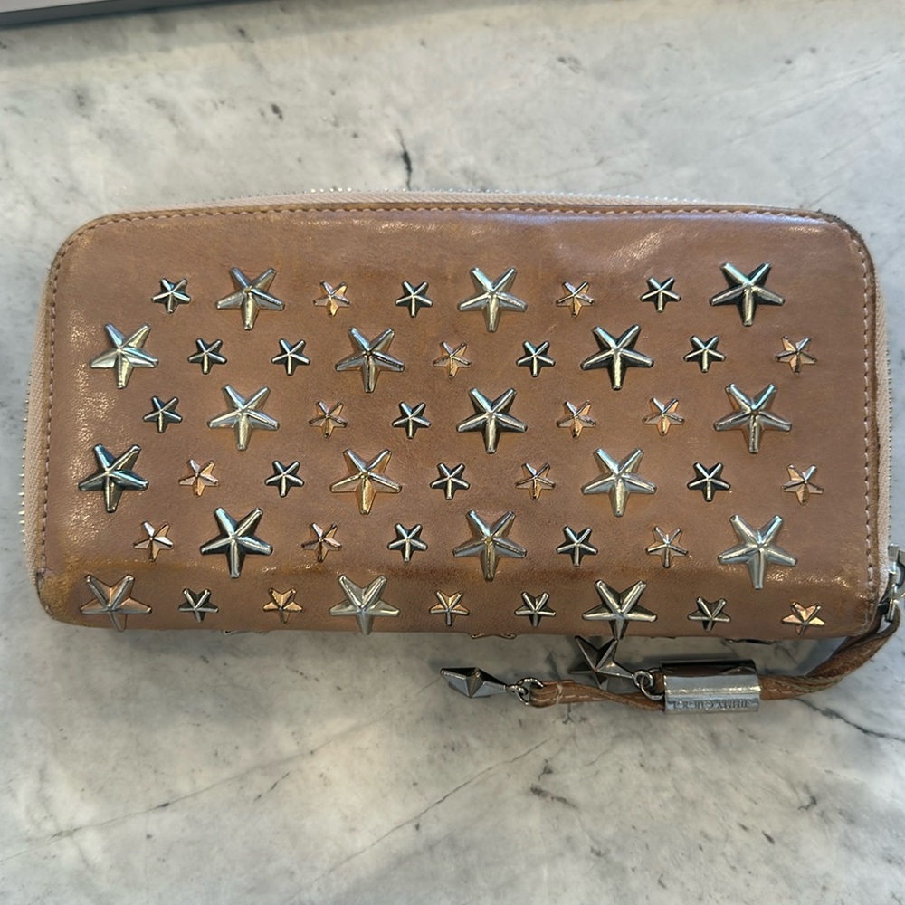 Jimmy Choo star studded zippy wallet